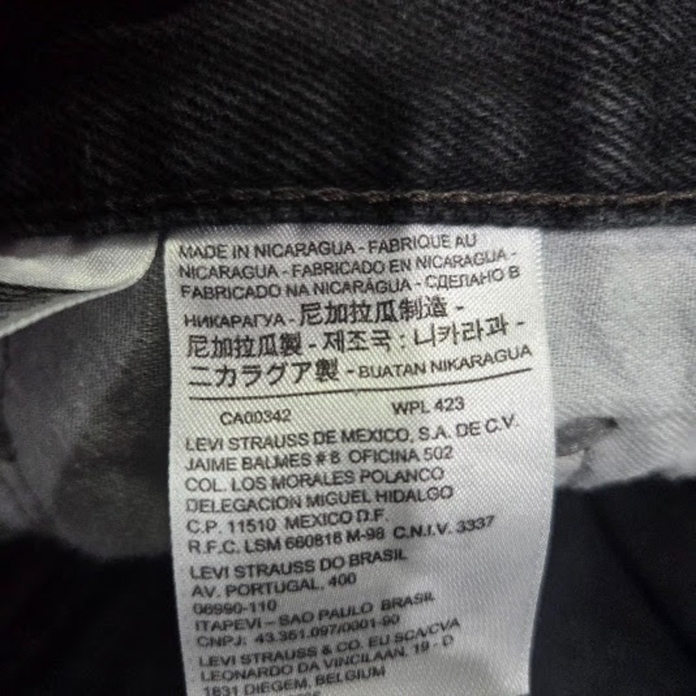 Levi's 550 Relaxed Fit Black Jeans Mens 54x32 Big & Tall 100% Cotton Denim Taper - Picture 4 of 14